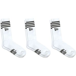 New Era - Stripe Crew - Sokken - Wit - Set van 3 paar