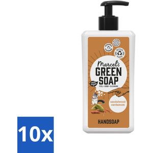 Marcel's Green Soap - Handzeep - Sandelhout & Kardemom - Voor dagelijks gebruik - 500 ml - Bulkverpakking - 10 stuks