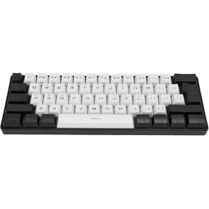 Mini 60% Klein Gamingtoetsenbord - RGB-achtergrondverlichting - 61 Toetsen - Ergonomisch Mechanisch Gevoel - Bedraad Gamingtoetsenbord voor Gamen en Werken - Wit