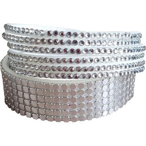 Fako Bijoux® - Wikkelarmband - Metal Bling - Wit