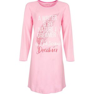 Temptation Dames Nachthemd - Bigshirt - 100% Katoen - Licht Roze - Maat S