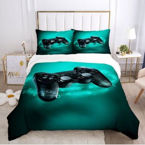 HomeBerg Gaming 2 Persoons Beddengoed - Controller - Dekbed - Jongens Meisjes - Gamekamer - Dekbedovertrek - Met Ritssluiting - Zacht - Microvezel - 200x200cm