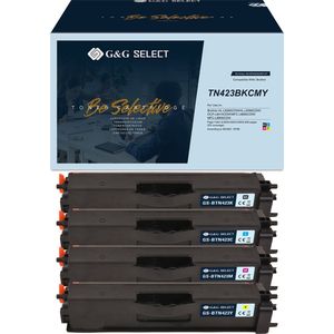 G&G - Toner - Vervangt Brother TN-423 - Combi-Pack Zwart, Cyaan, Magenta, Geel