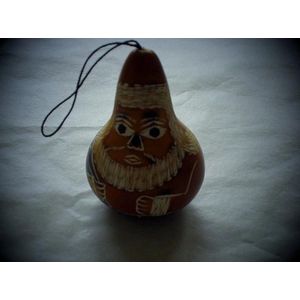 Kerstbal kerstman van kalebas, naturel