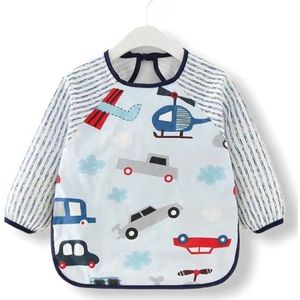 Kinderschort Car met Lange Mouwen - Knutsel Slabbetje - Knutselen - Kliederschort - 3 tot 5 Jaar - Children’s Apron With Long Sleeves