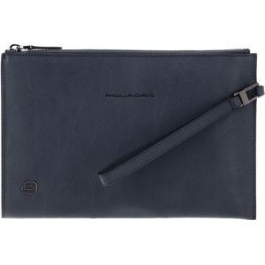 PIQUADRO Tabletzak Handtas Black Square Men´s Clutch Blu Oceano Blauw