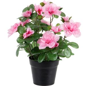 Louis Maes Azalea Kunstplant - in pot - roze - H25 cm