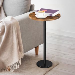 Selbro ® Stijlvolle Retro Ronde Bijzettafel met Marmeren Voet voor Woonkamer en Slaapkamer