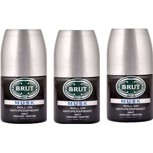 Brut Deo Roller Musk - Voordeelverpakking 3 x 50 ml