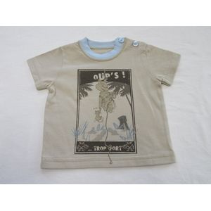 petit bateau , jongens , t-shirt korte mouw , oups ! trop fort ,  6 maand  67
