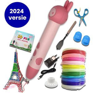 3D pen starterspakket – Draadloos - Draadloos 3D pen - 3D pen vullingen – 3D pen filament – 3D pen voor kinderen en volwassenen – Inclusief 10 kleuren filamenten – Penhouder – Roze