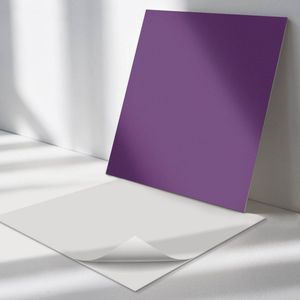 Wallfluent Vinyl Wandpaneel - Violet Wandpaneel PVC - 50 cm x 50 cm - Paars Vinyl Wandpaneel - Set van 4 - Vierkant Wandbekleding Vinyl - Patroon Wandpaneel - Zelfklevend Wandpaneel - Wandpaneel Keuken en Badkamer