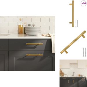 vidaXL Handvat - Handvatten - Handgreep Voor Kast - Handgreep - Handvatten 10 st 128 mm roestvrij staal goudkleurig