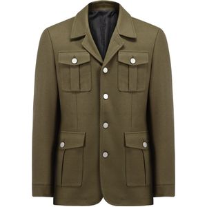 Allthemen Heren Jas – Losse Pasvorm en Vier Knopen Jas - M