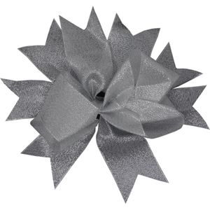 Jessidress Speciale Grote Haarelastiek met Haarstrik van 18 cm Elastieken - Zilver