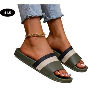 Bovista Badslippers Dames - Comfortabel - Flip Flops - Sauna - Zomer - Donkergroen - Maat 37