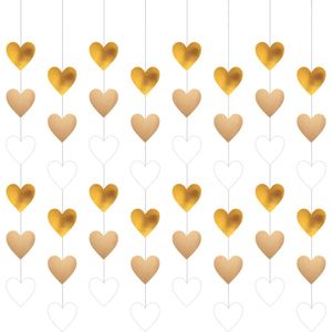 Amscan - Hangdecoratie harten goud (8 stuks)