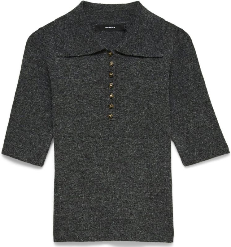 Vero Moda - Vmmarina - Gebreide Trui - Donkergrijs - 2/4 Mouwen