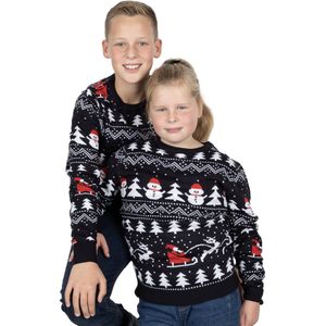 Foute Kersttrui Kinderen - Jongens & Meisjes - Christmas Sweater ""Stijlvol Kerst"" - Maat 122-128 - Kerstcadeau