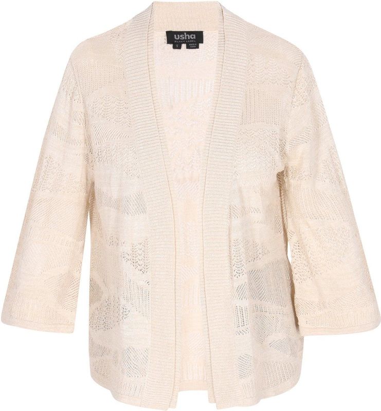 Usha - BLACK LABEL - Gebreid Vest - Offwhite - Fashion Look