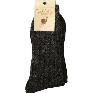 Alpaca wollen sokken – weldadige luxe – 2 paar – antraciet – maat 39/42
