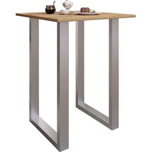 VCM Premium houten aluminium bartafel bistrotafel barbalietafel Xona 80x80 cm Premium houten aluminium bartafel bistrotafel barbalietafel Xona 80x80 cm