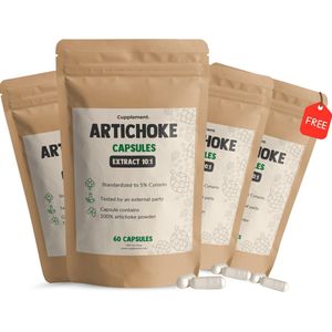 Cupplement 240 Artichoke capsules 10:1 Extract 500 MG Per Capsule 3+1 Zak Gratis - Artisjok - Darm - Spijsvertering - Luchtwegen - Detox - Huid - Afvallen - Vegan - Supplement - Superfood - Geen Poeder, Tablet of Gummies - Artisjokken capsules