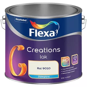Flexa Strak in de lak RAL 9010 gebroken wit zijdeglans 250 ml