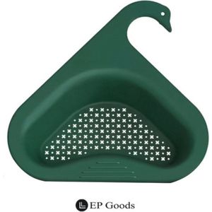 EP Goods - Keuken vergiet - Gootsteen - Plastic - Gemakkelijk te bevestigen - Driehoek - Groen