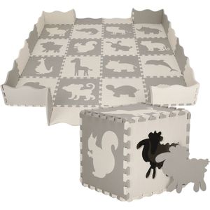 Roosly Speelmat - Babygym – Puzzelmat - Speelmat Baby en Peuters - Foam Speelkleed met Opstaande Rand – Vloerpuzzel - Inclusief Opbergtas