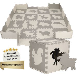 Roolsy Speelmat - Babygym – Puzzelmat - Speelmat Baby en Peuters - Foam Speelkleed met Opstaande Rand – Vloerpuzzel - Inclusief Opbergtas