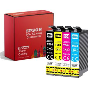 4-pack 604 | Geschikt voor Epson 604XL inktcartridges - voor Epson Expression Home XP-2200 - XP-2205 - XP-3200 - XP-3205 - XP-4200 - XP-4205 - WF2910DWF - WF2930DWF - WF2950DWF
