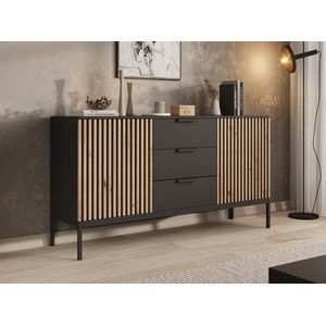 Meubella - Dressoir Marbella - Zwart - 150 cm