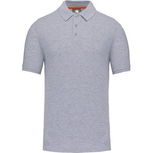 Polo Heren 4XL WK. Designed To Work Kraag met knopen Korte mouw Oxford Grey 90% Katoen, 10% Viscose