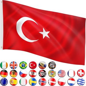 FLAGMASTER Vlag Turkije 120 x 80 cm - Met Ringen - Turkse Vlag