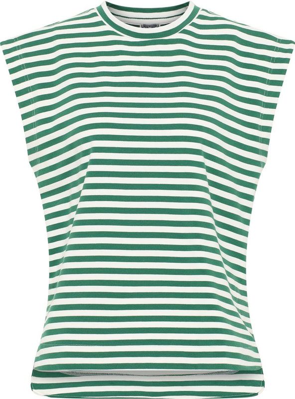 Dreimaster - T-shirt - Groen Wit - Dames