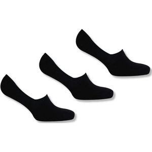 Norfolk Footies - 35-38 - Onzichtbare Sokken - 3 Paar - Extra Grip met Siliconen op de Hak - Katoen No Show Sokken Heren Dames - Tokyo - Zwart