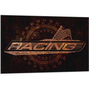 Vlag - Logo met ''Racing'' en Race Vlag - 105x70 cm Foto op Polyester Vlag