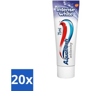 20 x Aquafresh Tandpasta Intense White 75 ml - Vlekken Verwijderen - Tandvlees - Sterke Tanden - Frisse Adem