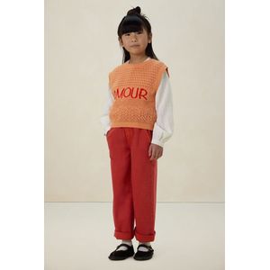 Sissy-Boy - Spencer - Oranje - Mouwloos - Ajour Patroon