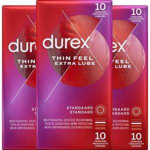 Durex Condooms Thin Feel - Extra Lube - 3x 10 stuks