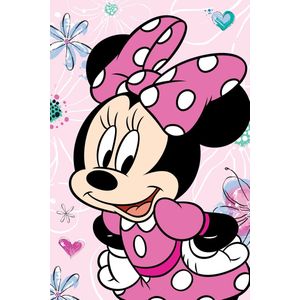 Disney Minnie Mouse Fleeceplaid Bloemen - 110 x 140 cm - Polyester