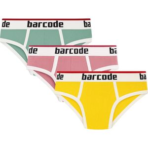 Barcode Berlin Kai Brief Multipack 1x Mint + 1x Brownishpurple + 1x Yellow - MAAT S - Heren Ondergoed - Slip voor Man - Mannen Brief