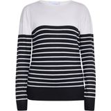 usha BLUE LABEL - Trui - Zwart/Wit - Gestreept - Lange Mouw