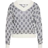 usha - Pullover - V-Ausschnitt - Dames - Met Strickmuster