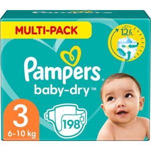 Pampers Baby-Dry Luiers - Maat 3 (6-10 kg) - 198 stuks - Multi-Pack