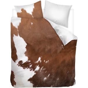 Snoozing Benno - Flanel - Dekbedovertrek - Tweepersoons - 200x200/220 cm - Wit