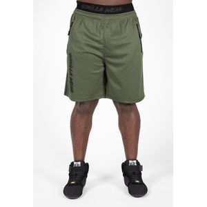 Gorilla Wear Mercury Mesh Shorts - Sportbroek heren - Legergroen/Zwart - 2XL/3XL