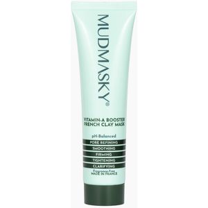 MUDMASKY - Vitamin-A Booster FRENCH Clay Mask 60ml - Voor droge gevoelige huid - 40 seconden werkende klei masker - Franse Klei - Clay Mask - Gezichtsmasker