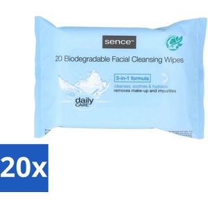 20 x Sence - Normale Huid - Gezichtsreinigingsdoekjes - Mild Reinigend - 20 Doekjes - Gezichtsreinigingsdoekjes - Make-up Verwijderen - Normale Huid - Reinigingsdoekjes - Huid Reinigen